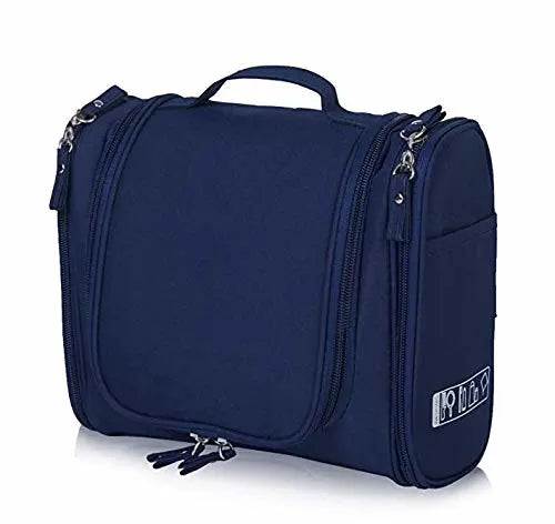 Nylon Multifunctional Travel Pouch Bag Extra Large Makeup Organiser (Navy Blue)