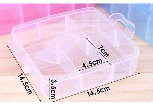 Plastic 3 Tier Stackable Adjustable 18 Compartment Slot Snap(white)