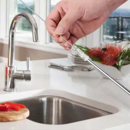 Pack of 4 Reusable Stainless Steel Metal Straws