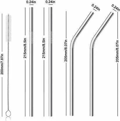 Stainless Steel Straws for Drinking with Brushes