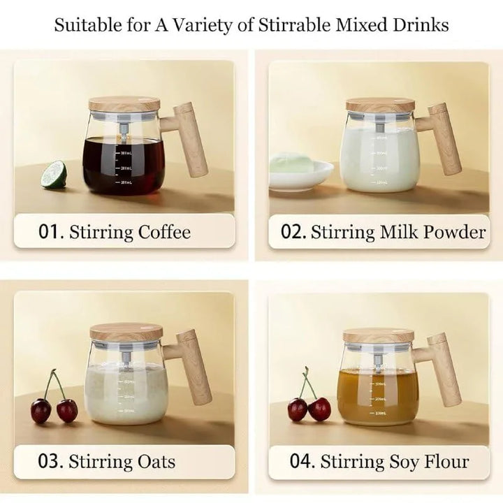 Electric Self-Stirring Coffee Mug Borosilicate Mixing Cup