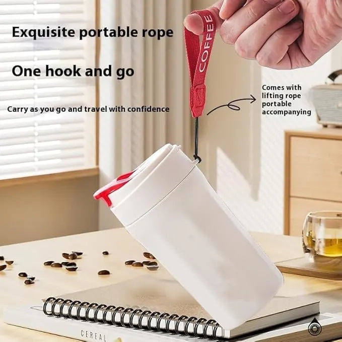 Glass Sipper Mug with Leak-Proof Flip Lid & Wrist Strap