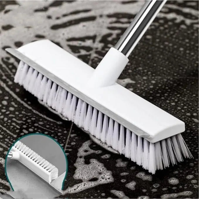 2 in 1 Floor Tiles Cleaning Brush with Wiper 120° Rotating