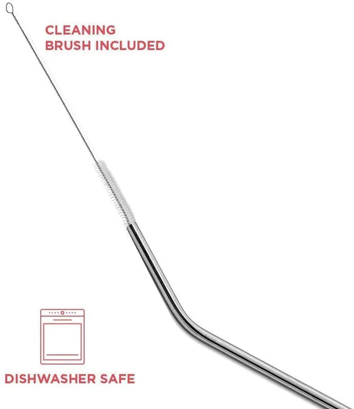 Steel Straws, Bended Stainless Steel Straws for Drinking