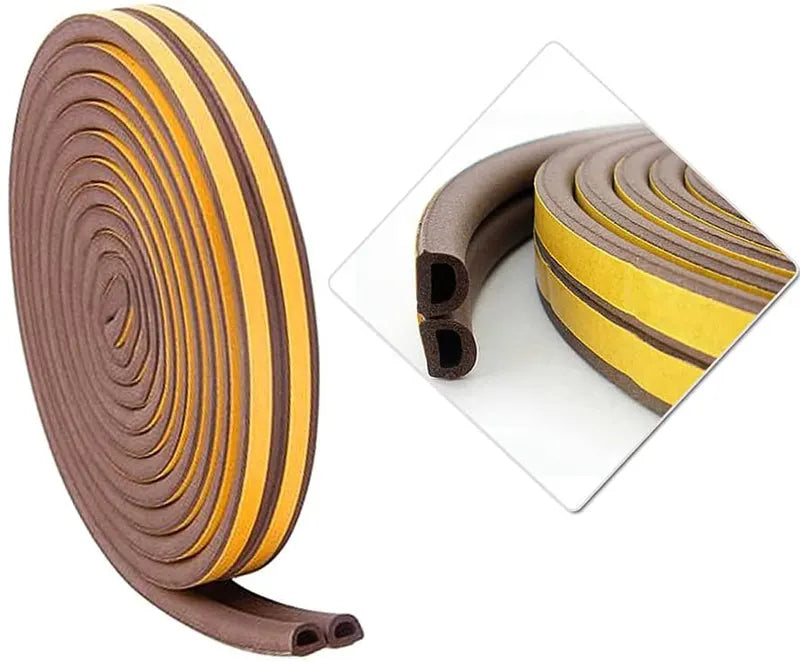 Door Seal D-Type Strip Weather Stripping Self for Doors and Windows