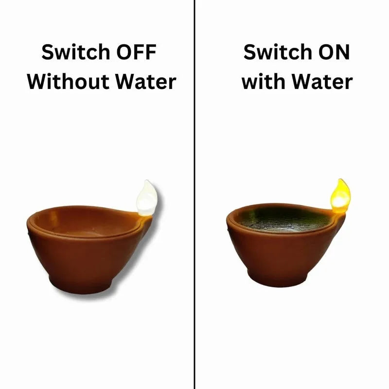 Water Sensor Eco-Friendly Led Diyas Candle E-Diya, (Pack of 4)