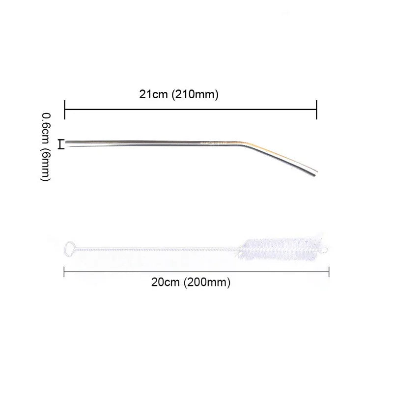 Steel Straws, Bended Stainless Steel Straws for Drinking
