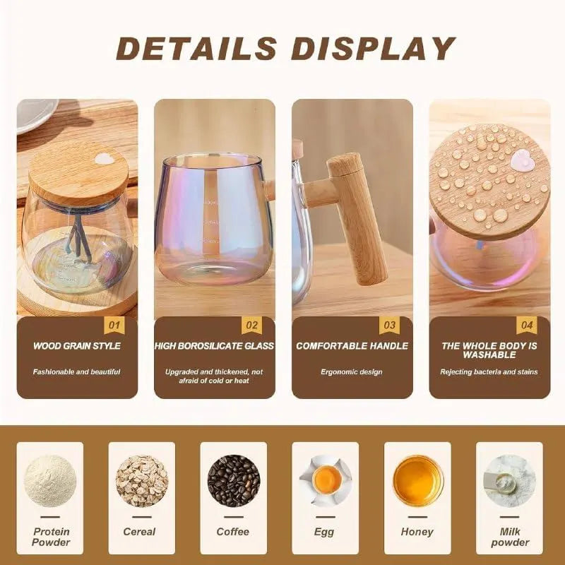 Electric Self-Stirring Coffee Mug Borosilicate Mixing Cup