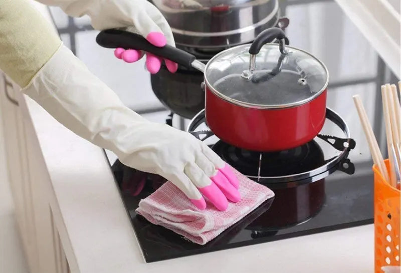 Reusable Rubber Latex Pvc Flock Lined Long Elbow Hand Gloves