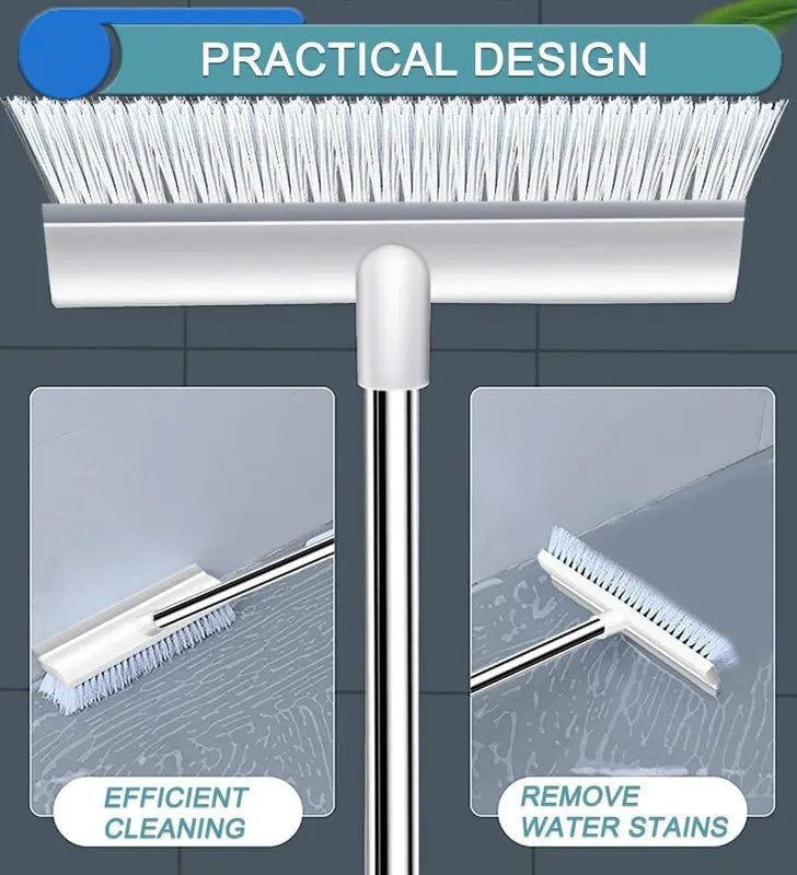 2 in 1 Floor Tiles Cleaning Brush with Wiper 120° Rotating