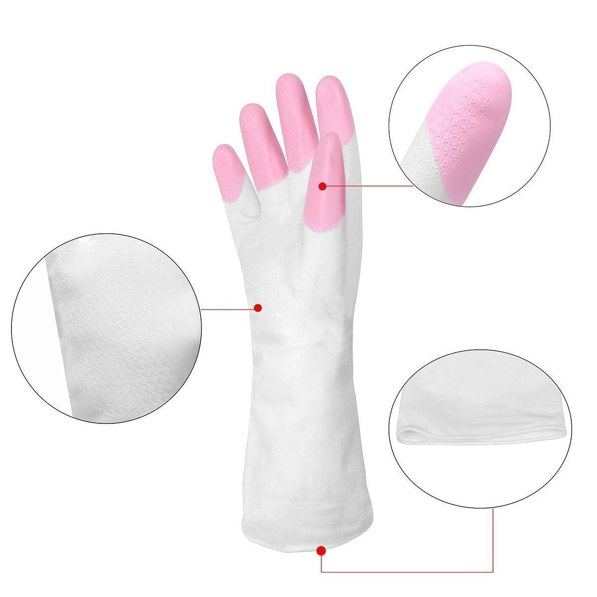 Reusable Heavy Duty Hand gloves for Dishwashing, gardening, kitchen cleaning