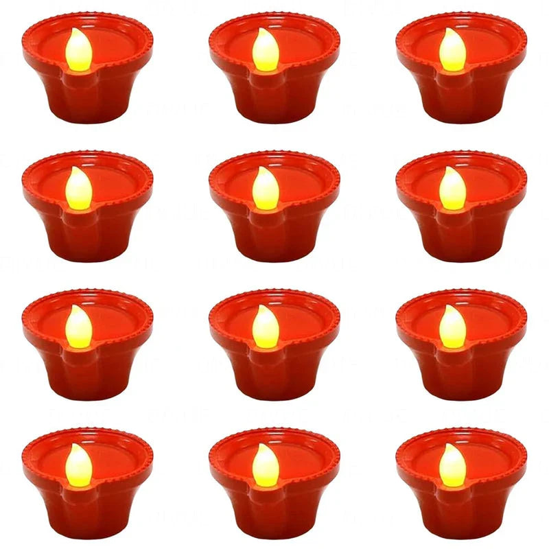Water Sensor Eco-Friendly Led Diyas Candle E-Diya, (Pack of 4)