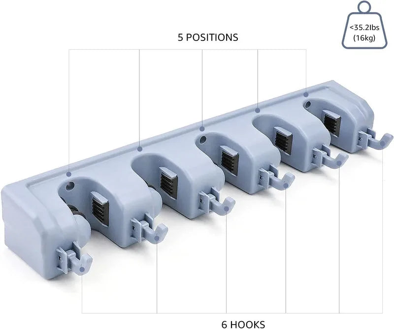 polypropylene broom holder wall mounted jhadu mop
