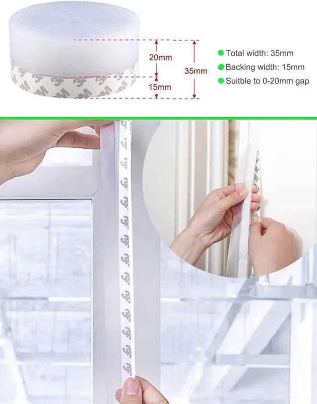 Silicone Adhesive 3 Meter Door Gap Seal Strip