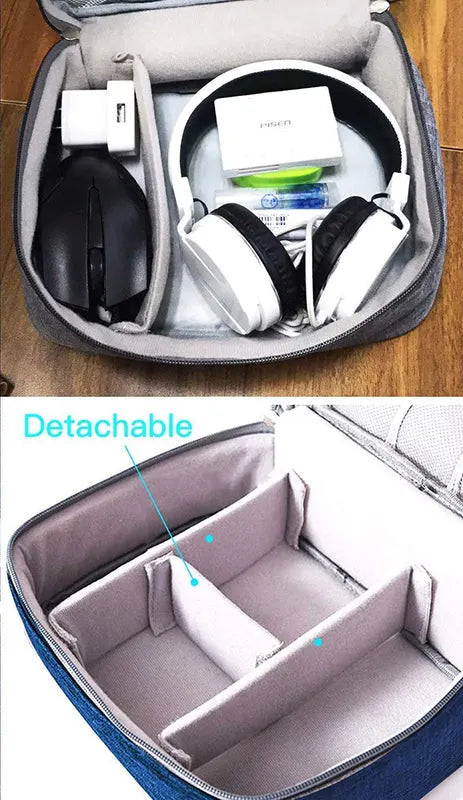 Gadget Organizer Electronics Accessories Organizer Bag(blue)