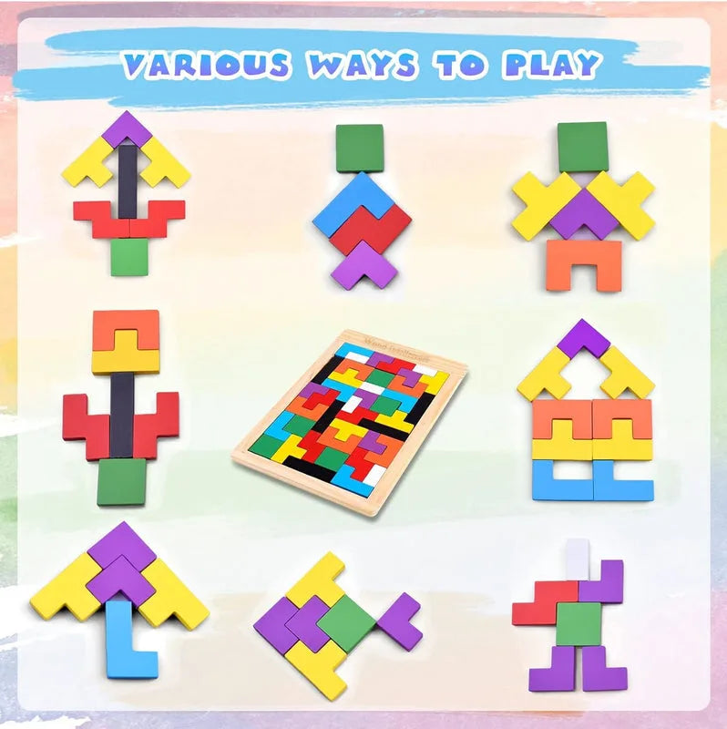 Wooden Russian Blocks Puzzles for Kids
