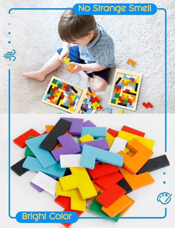 Wooden Russian Blocks Puzzles for Kids
