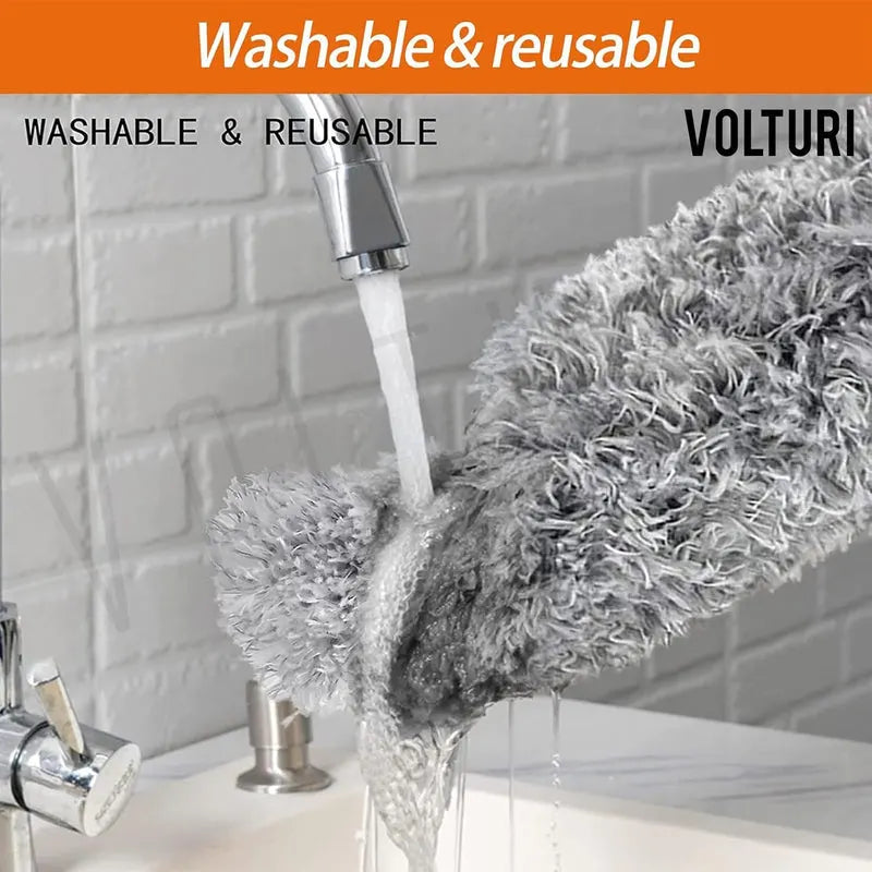 Microfiber Feather Duster Bendable & Extendable Fan Cleaning Duster