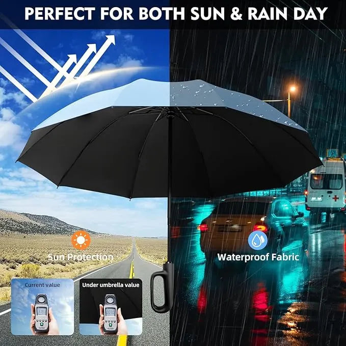Umbrella for Men Women || Folding Umbrella With Carabiner Handle (Sky)