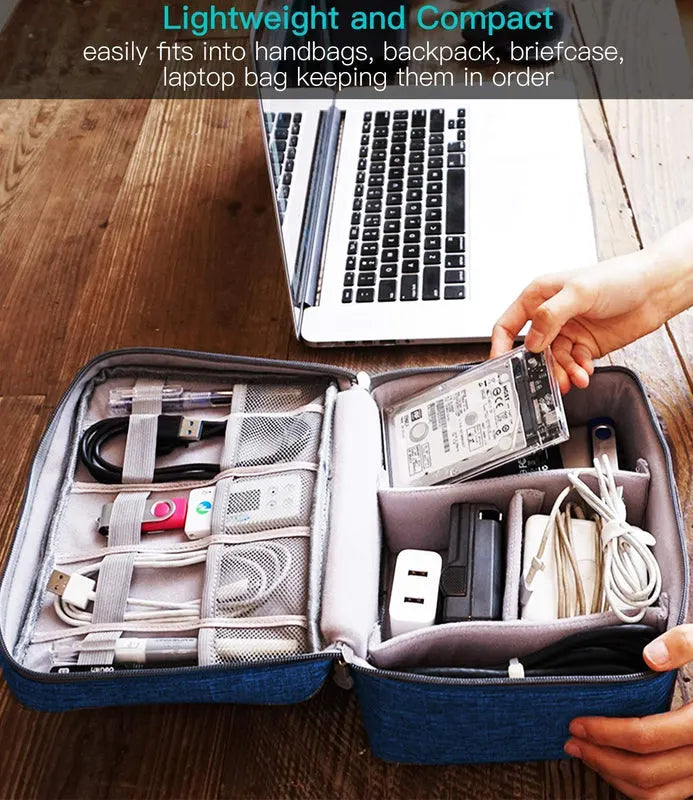 Gadget Organizer Electronics Accessories Organizer Bag(blue)