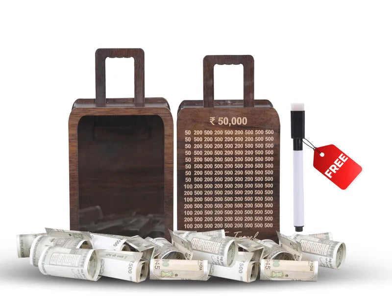 Wooden Modern Money/Piggy Bank