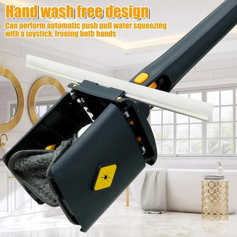 Flat Microfiber Floor Cleaning Mop with Scraper with 360 Rotating Head